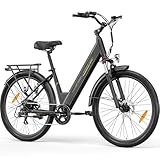 Junglor Bici Elettrica 27,5' donna Motore da 250 W, 36 V 15.6 Ah Batteria Rimovibile, Autonomia fino a 100 km, bicicletta elettrica City bike, Cambio a 7 Velocità, Freni a Disco, E-bike per Adulti
