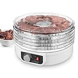 NutriChef Essiccatore Alimentare 5 Ripiani per Carne, Funghi, Frutta e Verdura con Circolazione Aria Calda, Facile da Pulire, Essiccatore Domestico Compatto