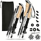 YGVQN 2 PCS Bastoni da Trekking Telescopici 110-130cm Uomo Donna, Ultra-Leggeri in Alluminio 7075, Bastoni da Passeggiata con Impugnatura in Sughero per Escursionismo, Nordic Walking e Sci Alpinismo