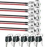 Gebildet 5set 12mm SPST Precablato On Off Interruttore a Chiave per Scooter Elettrico Bicicletta Elettrica Blocco con 2Chiavi