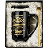 Boss Gifts for Men Women, Best Boss Mug, Thank You Gifts for Boss Maschio Femmina, Ideale per Leader Compleanno Pensionamento, Addio Ufficio Lasciando Apprezzamento, Divertente Tazza da Caffè in