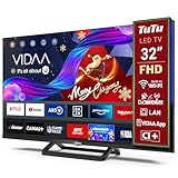 TuTu TUV32FN1B Smart TV 32 Pollici Full HD, LED Televisori con Wi-Fi, Bluetooth 5.0, App Store, Triple Tuner (DVB-T/T2, DVB-C, DVB-S/S2), HDMI, USB, Base Centrale [2024]