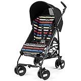 Peg Perego Pliko Mini - Passeggino Leggero dalla Nascita fino a 22 kg (0 - 4 anni), Chiusura Compatta con una Mano, Schienale Reclinabile, Capottina UPF 50+, Neon