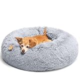 LUOJINYI - Cuccia morbida per cani di taglia grande, media e piccola, lavabile, con fondo antiscivolo, rotonda, 70 cm, colore: grigio chiaro