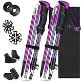 Bastoni Trekking Carbonio,Bastoni da Trekking Pieghevoli,Bastoncini Trekking Telescopici 105-130 cm per l'escursionismo,il campeggio,lo sci