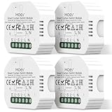 MOES Interruttore modulo tapparella collegato, interruttore tenda persiane WiFi, compatibile con Alexa Google Home Smart Life Tuya per controllo vocale, intelligente relè automazione domestica, 4