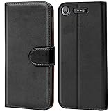 Verco custodia per Sony Xperia XZ1, Case per Xperia XZ1 Cover PU Pelle Portafoglio Protettiva, Nero