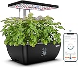 iDOO Giardino Intelligente Wi-Fi con LED Lampada da Coltivazione, 6,5L Sistema di Coltivazione idroponica con Ventola silenziosa, Giardino di Erbe da Interno da 12 baccelli, Altezza Regolabile - 37cm