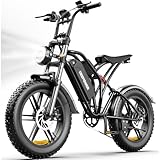 DEEPOWER S20 Bicicletta Elettrica Per Adulti, 48V 20Ah Batteria Rimovibile, Autonomia Lunga 120KM, 25 KM/H, Ebike Con Pneumatici Fat 20' Per Tutti I Terreni, 7 Marce, Sospensione Idraulica