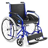 AIESI® Sedia a Rotelle pieghevole leggera ad autospinta per disabili ed anziani AGILA EVOLUTION, Braccioli e Poggiapiedi estraibili, Cintura di sicurezza, Pompa di gonfiaggio, Garanzia Italia 24 mesi