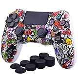 YoRHa Water Transfer Printing (Bei Graffiti) Custodia in silicone Cover per PS4 / slim/Pro Dualshock 4 Controller x 1 Con manopole Pro x 8