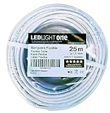 Led Light One Cavo H05VV-F, tubo da 3 x 1,5 mm, 25 m (bianco).Tensione di esercizio: 500v Temperatura massima di esercizio 70º. Cavi per installazioni fisse e mobili in ambienti domestici e uffici.