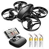 Potensic Mini Drone con Tre Batterie con Telecamera HD A20W WiFi FPV RC Quadricottero 2.4GHz Giroscopio a 6 Assi Mantenere l'Altitudine, modalità Senza Testa per Bambini Principianti