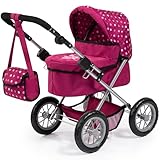 Bayer Design 13067AA Passeggino Trendy, carrozina per Bambole con Bolsa, Maniglia Regolabile, Pieghevole