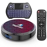 Magcubic TV Box Android 11 4GB RAM 64GB ROM Set Top Box Smart TV Box RK3318 USB 3.0 1080P Ultra HD 4K HDR WiFi 2.4GHz 5.8GHz BT 4.1 Android TV Box con Mini Tastiera Senza Fili Retro Illuminata