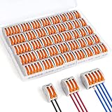 flintronic Morsettiere Elettriche, 40 Pezzi-3 Porte 20Pcs, 2 Porte 15 Pcs, 5 Porte 5 Pcs-Capicorda a Morsetto a Leva Connettore Cavo Elettrico Kit di Morsettiere per Cavi