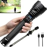 LOOYMNZ Torcia LED Potente Professionale,Torcia Ricaricabile USB Type-C, 100000 Lumens Torcia LED Potente Professionale, XHP90 Torce LED Alta Potenza Ricaricabili Per Campeggio Trekking Emergenza