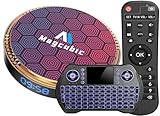 Magcubic Android TV Box 12 4GB RAM 64GB ROM con chipset H618 Supporto WiFi6 2.4G 5.8G Ultra HD 4k 6K HDR10 USB2.0 BT5.0 con Mini Tastiera Senza Fili Retro Illuminata