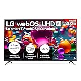 LG webOS UHD AI UA75 TV 86 pollici, Smart TV 4K Ultra HD, Processore α7 Gen8, webOS con AI, Filmmaker mode, HDR10, Gaming con VRR 4K@60Hz, Game Optimizer, Wi-Fi, 86UA75006LA 2025
