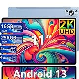 Tablet 11 Pollici Android 13 16GB RAM+256GB UFS ROM(1TB TF), 2K Schermo 2000*1200 UHD, 4 Cameras 20MP+8MP, 4 Altoparlanti, 8600mAh, WiFi 5G, BT 5.0, 8 Cores, Corpo Metallo, con Custodia Hall, Blu