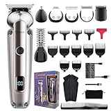 Hatteker Regolabarba Rasoio Elettrico Barba Tagliacapelli uomo Professionale Macchinetta per Barba Taglia Peli Naso Corpo 7 in 1