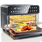 Friggitrice ad Aria Calda 12 in 1, Mini Forno per Pizza con LED Touch Screen, Fornetto Elettrico Ventilato 25L Air Fryer in Acciaio Inossidabile con 20 Italiana Ricette, 1800W Cucina Veloce