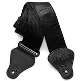 TIGER STP2-BK Tracolla per chitarra in nylon per chitarre acustiche, classiche, elettriche e bassi - Nera
