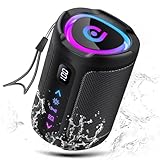 Cassa Bluetooth Portatili senza fili con luce LED, Display Digitale Intelligente+Smart EQ, Altoparlante Bluetooth Bassi Potente, Bluetooth 5.4, Speaker da Esterno per Viaggi, Sport, Feste, Ciclismo