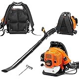 Stakmann Soffiatore Foglie a Zaino Motore Scoppio 2 Tempi 52CC 1,5KW 7000rpm Serbatoio 1,7Lt Spallacci Spalla Imbottiti Regolabili Manico Ergonomico per Manutenzione Giardino Spazi Esterni (A Scoppio)
