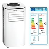 DIGIQUEST Climatizzatore portatile COMODO 9000BTU | 4 in 1: freddo, caldo, umidificatore e ventilatore (2.6kW e 2.0 kW) | 24h Timer | Modalità Notte | Salvaspazio [Classe energetica A]