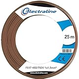 Electraline 13082 Cavo Unipolare FS17, Sezione 1 x 1.5 mm², Marrone, 25 m
