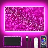 Ylatoial Striscia LED TV Retroilluminazione Intelligente 5M, 16M Colori Luce Led, App+Telecomando, Sincro Musica, USB, TV 50'- 75', Home Theater/Gaming
