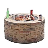 Braciere da Esterno Griglia per Antincendio in Legno All'aperto BBQ Grill, Cortile Patio Camino da Giardino Cooking Fire Pit Bowl, 90cm / 35.4' (Color : Style 2)