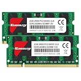 Kuesuny 4GB KIT (2X2GB) DDR2 800MHz Sodimm Ram PC2-6400 PC2-6400S 1.8V CL6 200 Pin 2RX8 Dual Rank Non-ECC Unbuffered Notebook Laptop Memory Modules Upgrade
