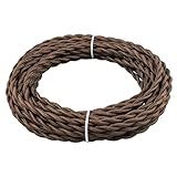 URCIANOW 10 M Cavo Elettrico Corda 2x0.75mm² Filo Vintage Elettrico18 AWG Cavo Elettrico Vintage 2 Fli Marrone per Lampada Antica Progetti Fai
