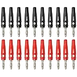 20 Pezzi Spina Banana 4mm Plugs, 4 Mm Connettore Audio Placcati Oro, Adattatore Spina Banana Tipo Senza Saldatura, Per Amplificatori Potenza,Ricevitori Av,Sistemi Stereo Hi-Fi (Nero e Rosso).