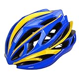 Casco da ciclismo regolabile, traspirante, per bicicletta, skateboard, scooter, hoverboard, per adulti, blu e giallo
