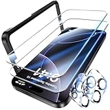 UniqueMe per iPhone 16 Pro Max Pellicola Protettiva - 2 Pezzi Pellicola Vetro Temperato per iPhone 16 Pro Max e 2 Pezzi Protezione Fotocamera, Resistente ai Graffi, Bubble Proof
