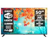 KIANO Smart TV 50' Elegance – 4K UHD (3840×2160), HDR10, Android 11 – Triple Tuner DVB-T2/S2/C – Netflix, YouTube, Bluetooth, WLAN – 3 HDMI, 2 USB, CI+ – Design in metallo – VESA 200×300