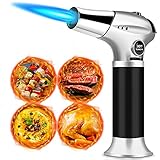 Bruciatori da Cucina, Torcia Cucina, Renfox Cucina cannello per Saldatura Blocco di Sicurezza & Fiamma Regolabile & Riempibile per Cucina, Dolci, Barbecue, Crema Catalana (Butano Non Incluso)