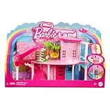 Barbie Mini BarbieLand - Mini Casa dei sogni 1, playset con bambola Barbie da 3,8 cm a sorpresa, mobili, accessori, ascensore e piscina inclusi, giocattolo per bambini, 4+ anni, HYF45