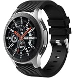 Dirrelo Cinturino Compatibile con Samsung Galaxy Watch 3 45mm/Galaxy Watch 46mm/Huawei GT 2 46mm, 22mm Sportivi Cinturini Morbido Silicone Ricambio per Samsung Gear S3 Frontier per Uomo Donna, Nero