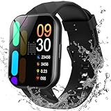 Parsonver Smartwatch Uomo Donna con 5ATM Impermeabilità per Nuoto, Orologio Fitness con 100+ Sport, Frequenza Cardiaca, Sonno, Calorie, SpO2, Smart watch per iPhone Android (Nero, 1.8”)