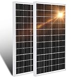 DCHOUSE Pannello solare monocristallino,2PCS 120 W, 12 V, ideale per camper, case da giardino, barca, alta efficienza, fotovoltaico mono