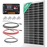 ECO-WORTHY Kit Pannello Solare da 12 V 170 W,con Regolatore di Carica da 30 A, Cavo Fotovoltaico da 5 m*2 + Supporti, Kit Pannello Fotovoltaico Indipendente Dalla Rete, Adatto per Camper, Barca, Casa
