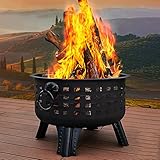 Yufenj Selections Braciere da Esterno con griglia per Barbecue, Protezione di Sicurezza e Poker, braciere da Interno con griglia, Grande braciere da Giardino da 69 cm, braciere Portatile da Esterno