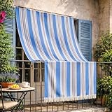 GARGIX TENDA DA SOLE CON ANELLI RESISTENTE ESTERNI BALCONE VERANDA GIARDINO (BLU, 300X300)