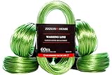 ZIXXONE-HOME Stendibiancheria di ricambio per stendini 60 m filo in acciaio corda extra lunga in plastica rivestimento in PVC stendibiancheria rotante per esterni filo verde MADE in EUROPE