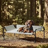 Gardner Pet Letto Rialzato per Cani Taglia Grande e Media, Brandina Traspirante da Esterno e Interno, Cuccia Estiva Resistente ai Graffi per Cani, Struttura in Metallo, Grigio, S - Modello Standard