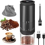 YGVQN Macinacaffè Elettrico Portatile, Macinacaffè Conico In Ceramica, 38 Regolazioni della Macinatura e Display LED, 2000mAH Ricaricabile USB, Ideale per Casa, Ufficio, Campeggio e Viaggi (nero, L)